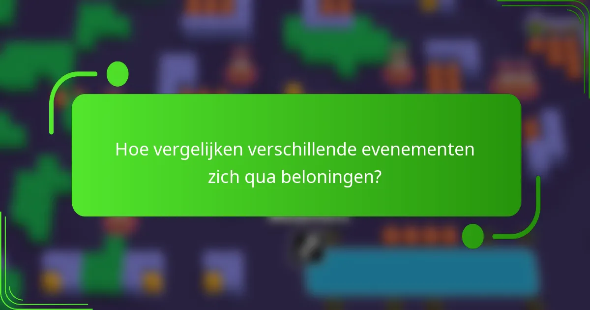 Hoe vergelijken verschillende evenementen zich qua beloningen?