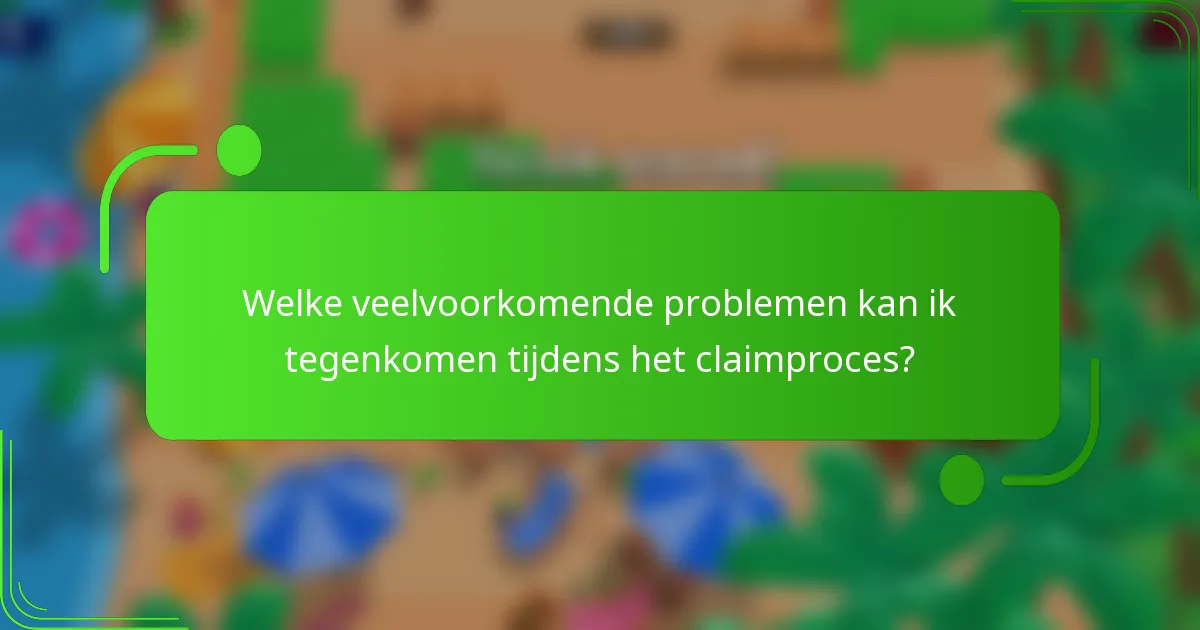 Welke veelvoorkomende problemen kan ik tegenkomen tijdens het claimproces?